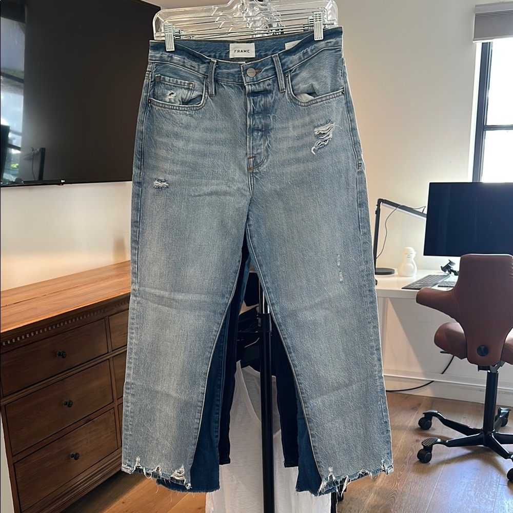 Frame Denim Women's Distressed Blue Jeans